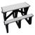 PT-PWT-2872-BKGY Rectangular Picnic Tables - Recycled Plastic