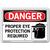Vestil Danger Proper Eye Protection Required