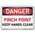 Vestil Danger Pinch Point Keep Hands Clear