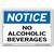Vestil Notice No Alcoholic Beverages
