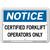 Vestil Notice Certified Forklift Operators Only