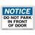 Vestil Notice Do Not Park In Front of Door