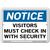 Vestil Notice Visitors Must Check In With Security