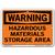 Vestil Warning Hazardous Materials Storage Area