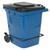Blue Trash Cans with Metal Foot Lid Lift