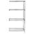Quantum Genuine Wire Shelving Stainless Steel Add-On Kit - 4 Shelves 74 Inch High