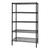 Quantum Genuine Wire Shelving Black Epoxy Starter Kit - 5 Shelves 74 Inch High